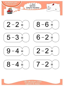 Çocuklar İçin toplam işlemi yaprak testleri 